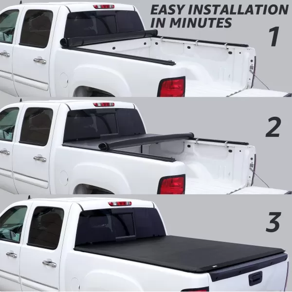 Amazon Basics Soft Roll Up Tonneau Cover for 20142019 Chevy Silverado GMC Sierra 1500 20152018 Silverado Sierra 2500 3500 HD Fleetside Bed Length 65Bed Length 65