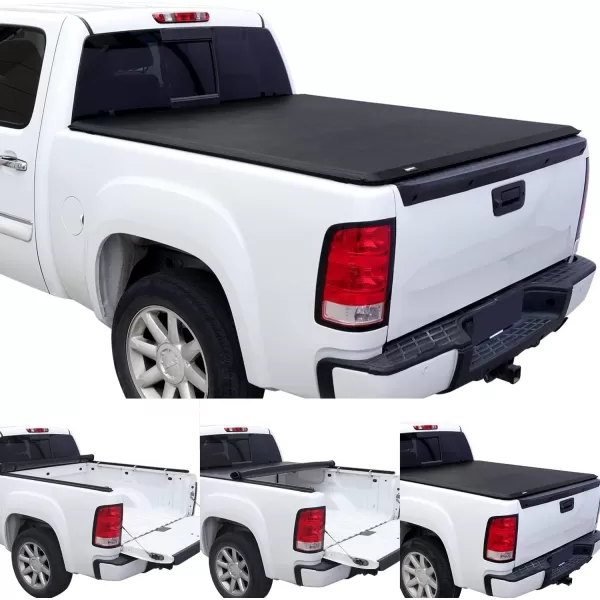Amazon Basics Soft Roll Up Tonneau Cover for 20142019 Chevy Silverado GMC Sierra 1500 20152018 Silverado Sierra 2500 3500 HD Fleetside Bed Length 65Bed Length 58