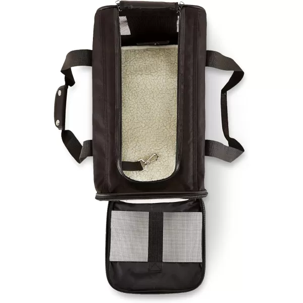 Amazon Basics SoftSided Mesh Pet Travel Carrier for Cat Dog Large Black165L x 94W x 98H Without Wheels
