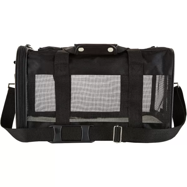 Amazon Basics SoftSided Mesh Pet Travel Carrier for Cat Dog Large Black165L x 94W x 98H Without Wheels