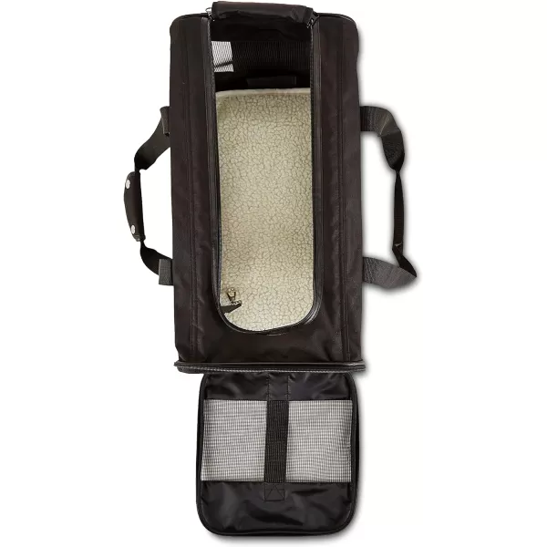 Amazon Basics SoftSided Mesh Pet Travel Carrier for Cat Dog Large BlackLarge Without Wheels