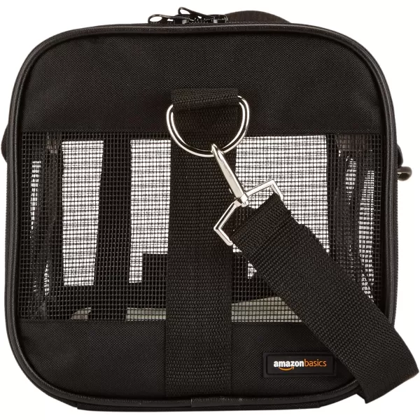 Amazon Basics SoftSided Mesh Pet Travel Carrier for Cat Dog Large BlackSmall Without Wheels