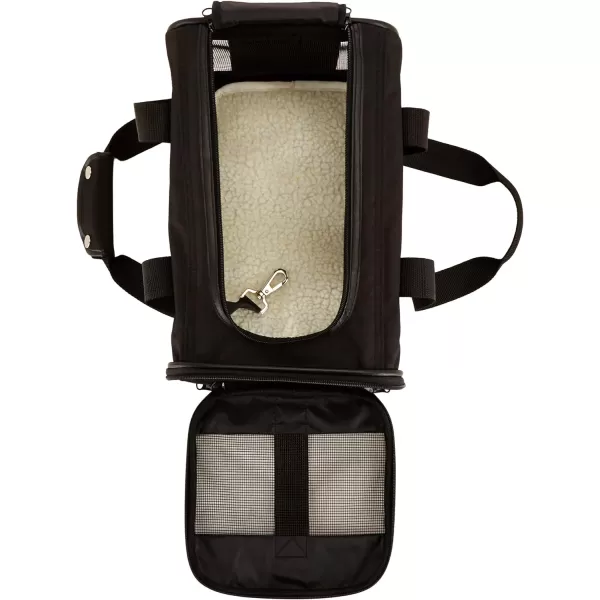 Amazon Basics SoftSided Mesh Pet Travel Carrier for Cat Dog Large BlackSmall Without Wheels