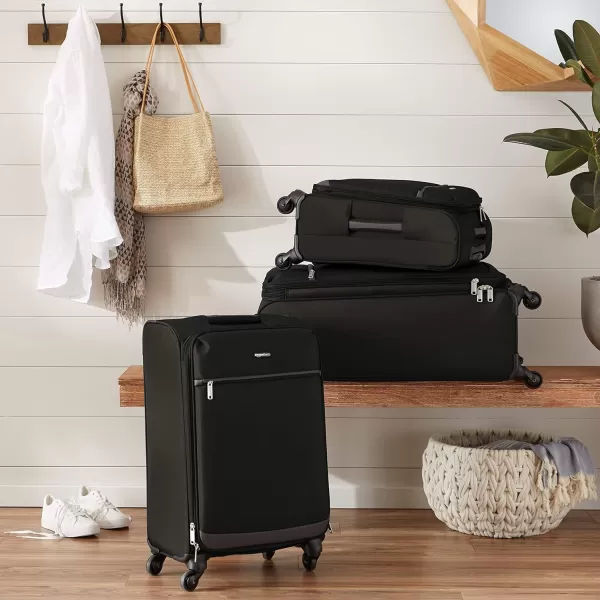 Amazon Basics Softside Spinner Suitcases3piece Set Black