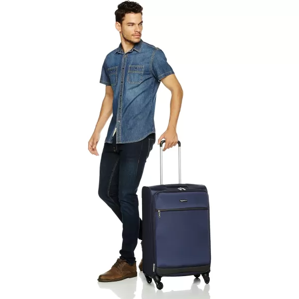 Amazon Basics Softside Spinner Suitcases3piece Set Navy Blue