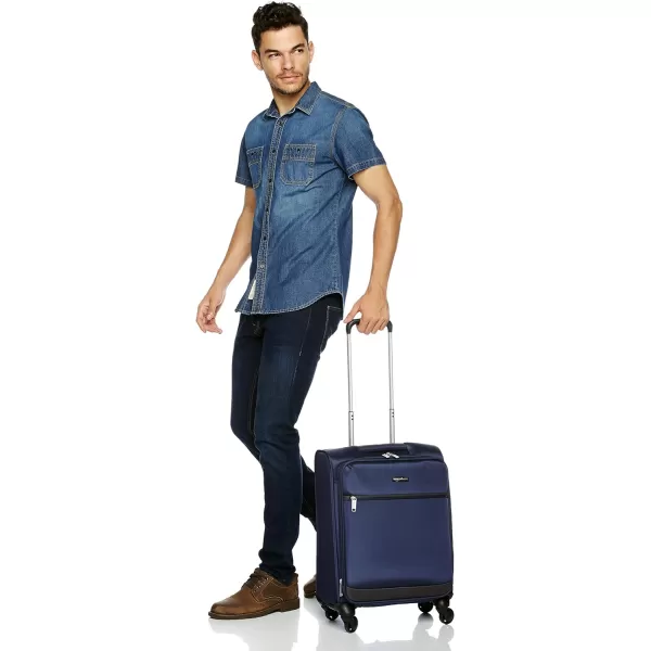 Amazon Basics Softside Spinner Suitcases3piece Set Navy Blue