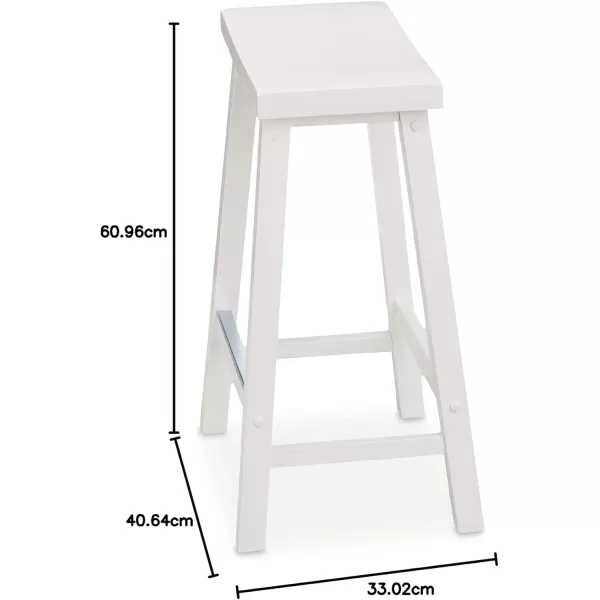 Amazon Basics Solid Wood SaddleSeat Kitchen Counter Barstool 29Inch Height Black  Set of 2White 24 Counter Stool