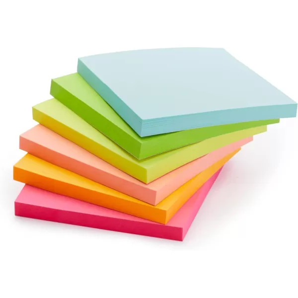 Amazon Basics Square Sticky Notes 3 x 3Inch Assorted Colors 12Pack24 pack