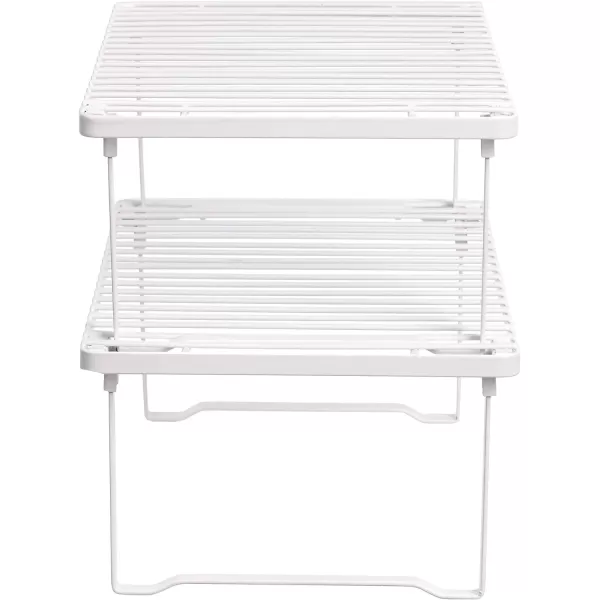 Amazon Basics Stackable Metal Kitchen Storage Shelves Set of 2  White 125 L x 8 D x 45 HAmazon Basics Stackable Metal Kitchen Storage Shelves Set of 2  White 125 L x 8 D x 45 H