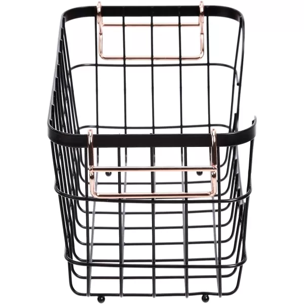 Amazon Basics Stackable Metal Wire Rectangular Storage Basket Set For Kitchen or Bathroom 2 Count BlackAmazon Basics Stackable Metal Wire Rectangular Storage Basket Set For Kitchen or Bathroom 2 Count Black