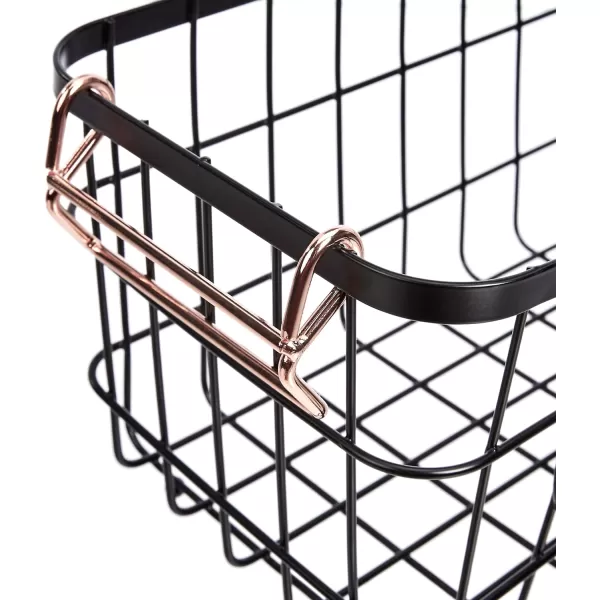 Amazon Basics Stackable Metal Wire Rectangular Storage Basket Set For Kitchen or Bathroom 2 Count BlackAmazon Basics Stackable Metal Wire Rectangular Storage Basket Set For Kitchen or Bathroom 2 Count Black