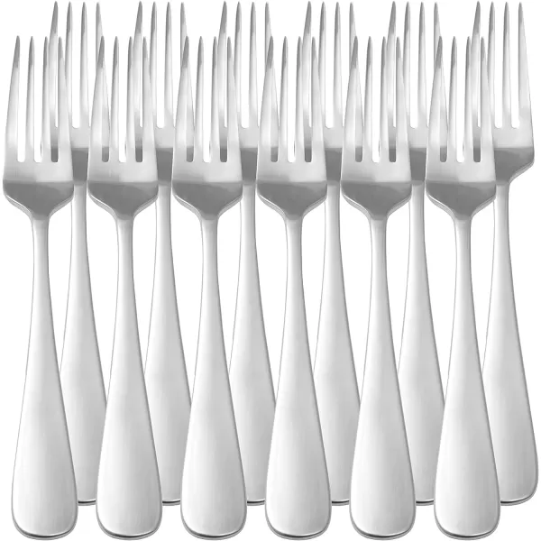 Amazon Basics Stainless Steel Dinner Forks with Round Edge Pack of 12 SilverAmazon Basics Stainless Steel Dinner Forks with Round Edge Pack of 12 Silver