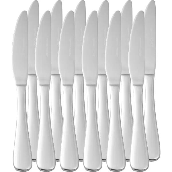 Amazon Basics Stainless Steel Dinner Knives with Round Edge Pack of 12 SilverAmazon Basics Stainless Steel Dinner Knives with Round Edge Pack of 12 Silver