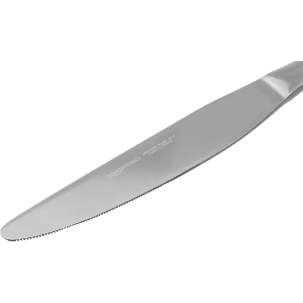 Amazon Basics Stainless Steel Dinner Knives with Round Edge Pack of 12 SilverAmazon Basics Stainless Steel Dinner Knives with Round Edge Pack of 12 Silver