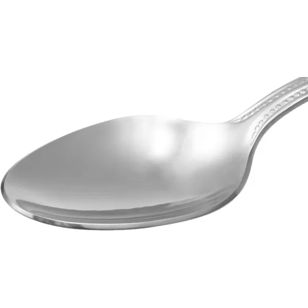 Amazon Basics Stainless Steel Dinner Spoons with Pearled Edge Set of 12 SilverAmazon Basics Stainless Steel Dinner Spoons with Pearled Edge Set of 12 Silver