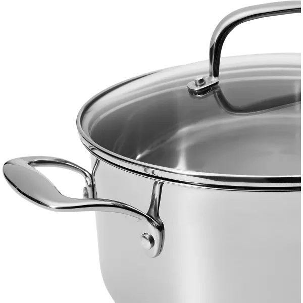Amazon Basics Stainless Steel Dutch Oven with Lid 5Quart5Quart