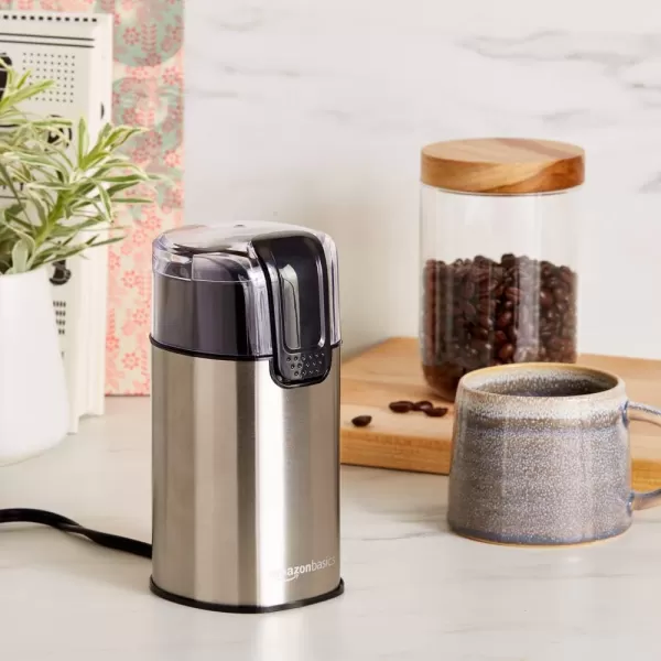 Amazon Basics Stainless Steel Electric Coffee Bean GrinderStainless Steel