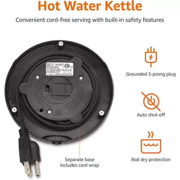 Amazon Basics Stainless Steel Fast Portable Electric Hot Water Kettle for Tea and Coffee 17Liter Black and SliverAmazon Basics Stainless Steel Fast Portable Electric Hot Water Kettle for Tea and Coffee 17Liter Black and Sliver