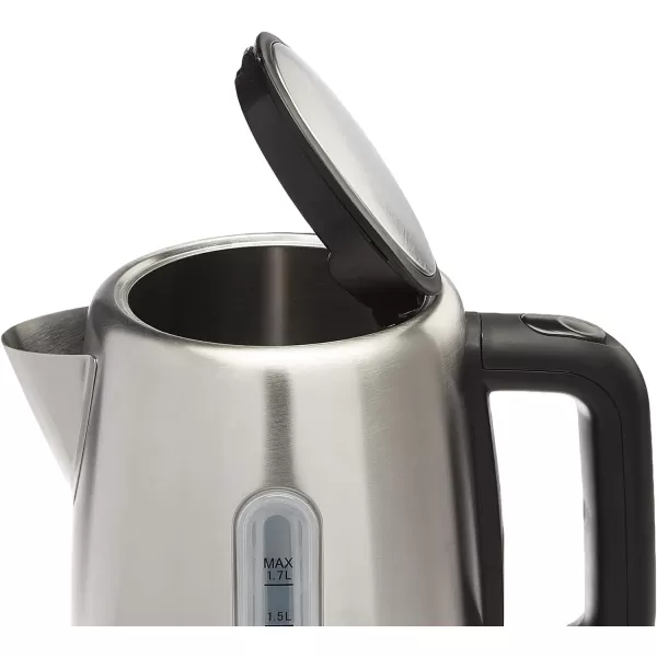 Amazon Basics Stainless Steel Fast Portable Electric Hot Water Kettle for Tea and Coffee 17Liter Black and SliverAmazon Basics Stainless Steel Fast Portable Electric Hot Water Kettle for Tea and Coffee 17Liter Black and Sliver