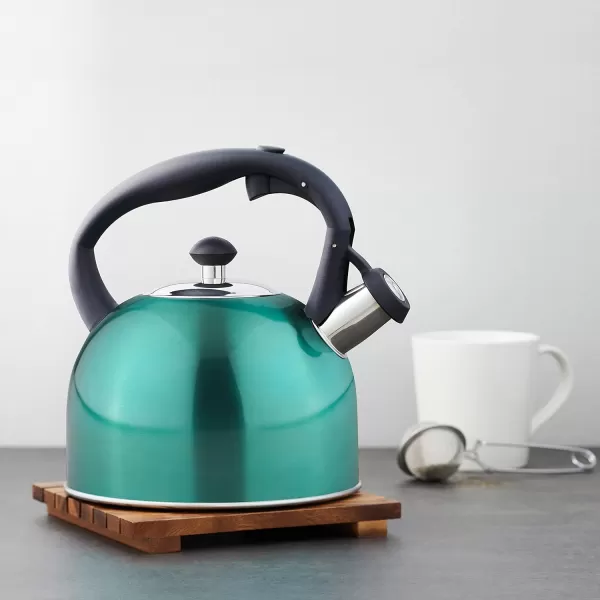 Amazon Basics Stainless Steel Tea Kettle 24Quart Teal24Quart
