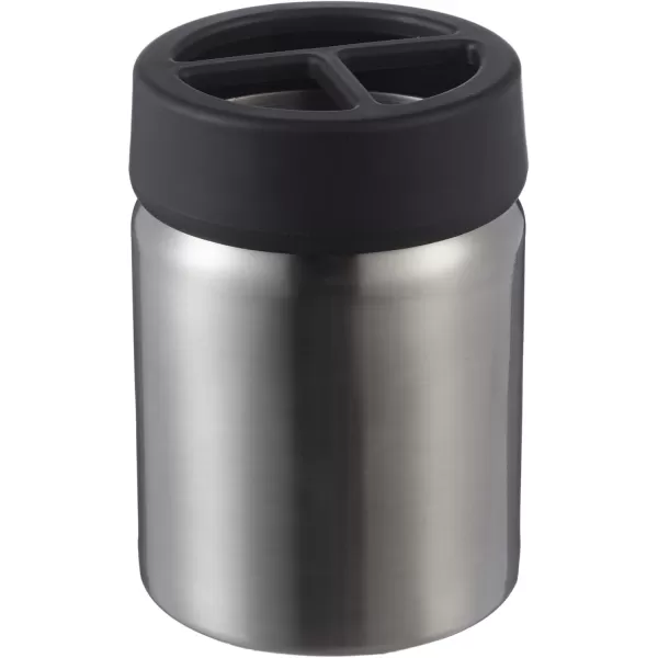 Amazon Basics Stainless Steel Trash Waste Can with Lid WhiteBlack Toothbrush Holder