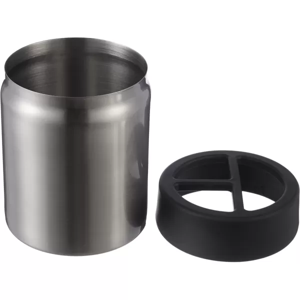 Amazon Basics Stainless Steel Trash Waste Can with Lid WhiteBlack Toothbrush Holder