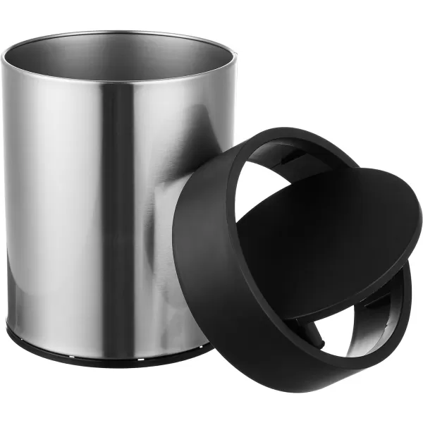 Amazon Basics Stainless Steel Trash Waste Can with Lid WhiteBlack Waste Can