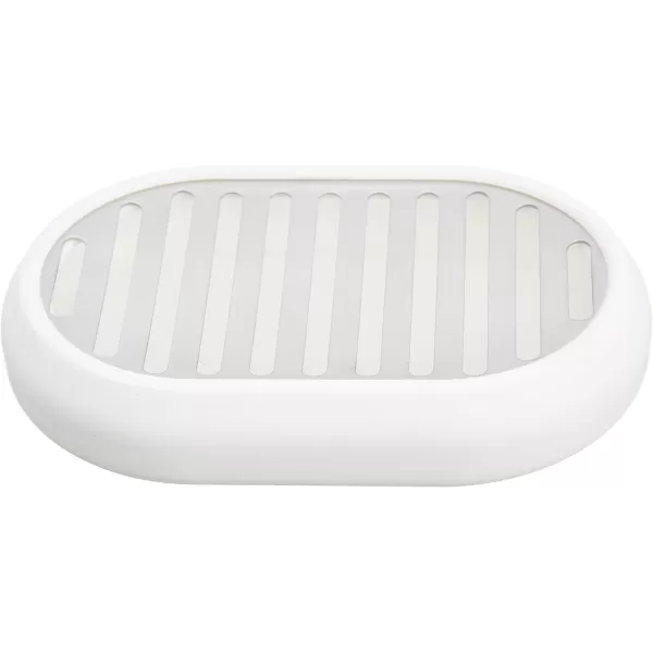 Amazon Basics Stainless Steel Trash Waste Can with Lid WhiteWhite Soap Dish