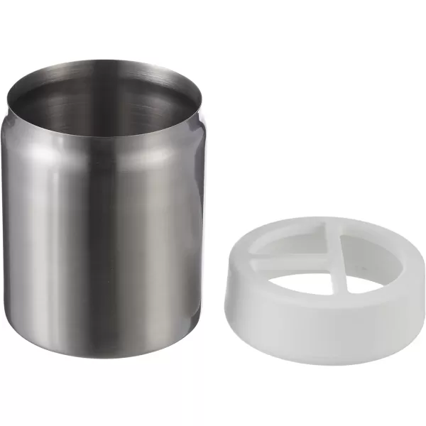Amazon Basics Stainless Steel Trash Waste Can with Lid WhiteWhite Toothbrush Holder