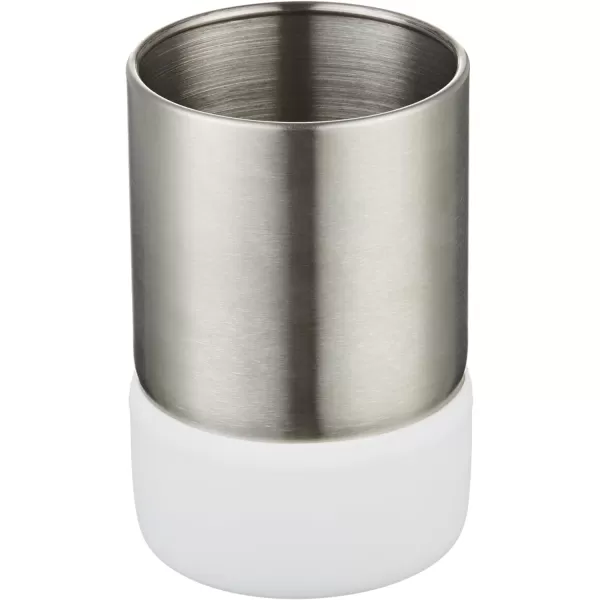 Amazon Basics Stainless Steel Trash Waste Can with Lid WhiteWhite Tumbler