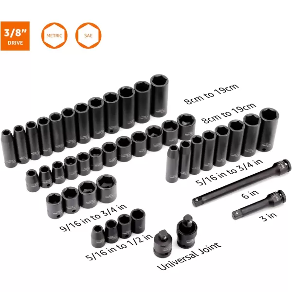 Amazon Basics Star Socket Set 14 38 12  14Piece38Inch Drive 44Piece
