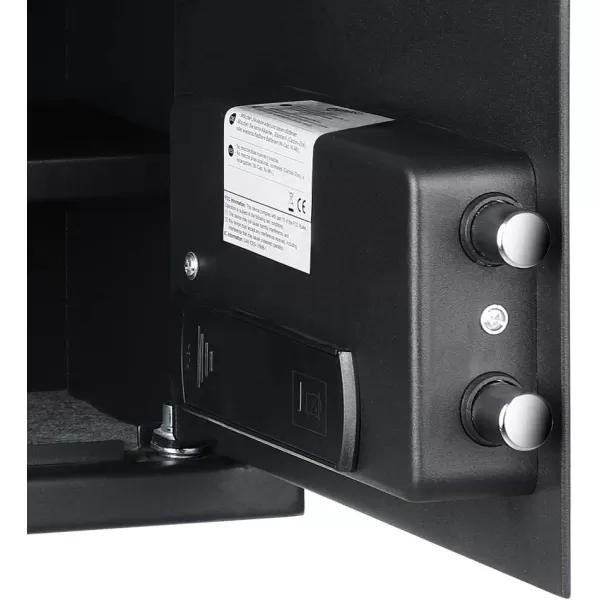 Amazon Basics Steel Home Security Electronic Safe with Programmable Keypad Lock Secure Documents Jewelry Valuables 12 Cubic Feet Black 13W x 13D x 142H05 Cubic Feet Fingerprint Lock