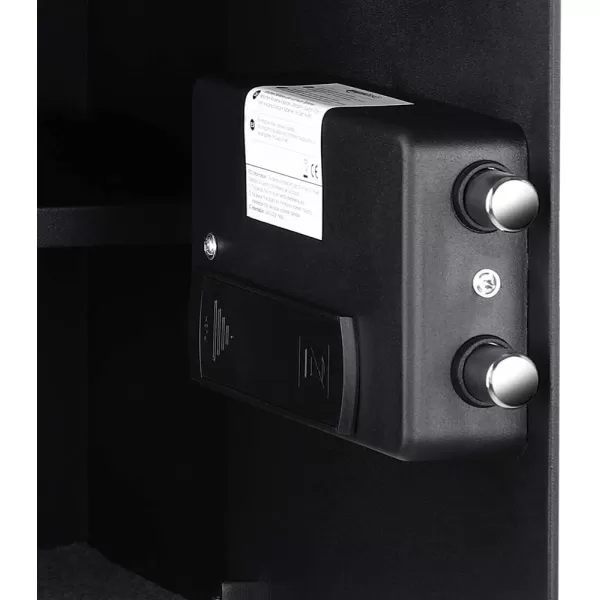 Amazon Basics Steel Home Security Electronic Safe with Programmable Keypad Lock Secure Documents Jewelry Valuables 12 Cubic Feet Black 13W x 13D x 142H18 Cubic Feet Fingerprint Lock