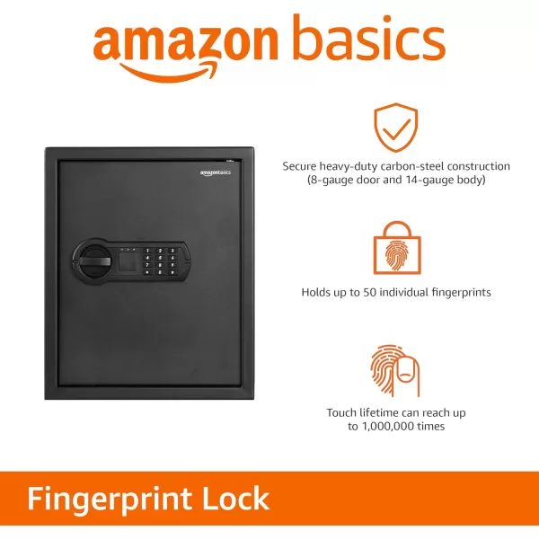 Amazon Basics Steel Home Security Electronic Safe with Programmable Keypad Lock Secure Documents Jewelry Valuables 12 Cubic Feet Black 13W x 13D x 142H152 Cubic Feet Keypad Lock