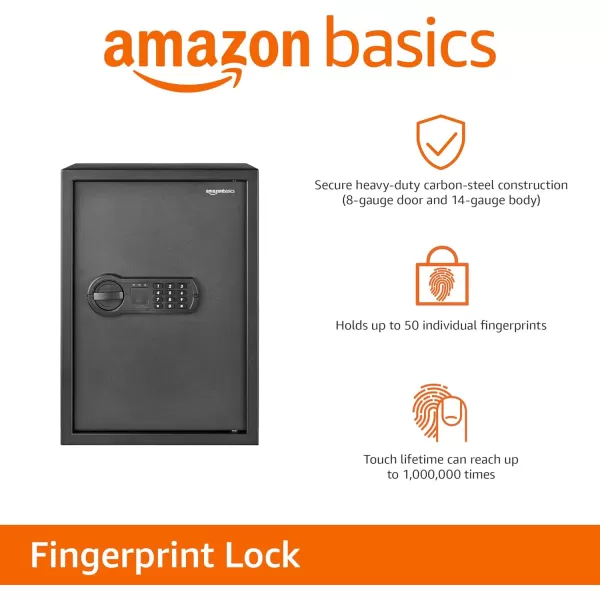 Amazon Basics Steel Home Security Electronic Safe with Programmable Keypad Lock Secure Documents Jewelry Valuables 12 Cubic Feet Black 13W x 13D x 142H18 Cubic Feet Keypad Lock