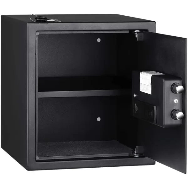 Amazon Basics Steel Home Security Electronic Safe with Programmable Keypad Lock Secure Documents Jewelry Valuables 12 Cubic Feet Black 13W x 13D x 142H12 Cubic Feet Fingerprint Lock
