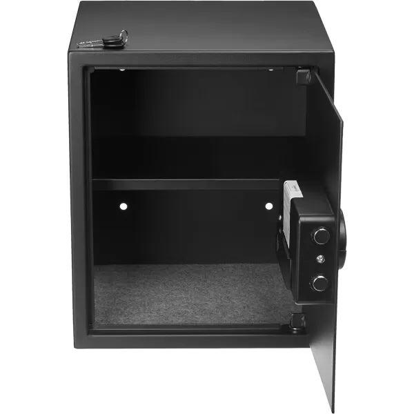 Amazon Basics Steel Home Security Electronic Safe with Programmable Keypad Lock Secure Documents Jewelry Valuables 12 Cubic Feet Black 13W x 13D x 142H152 Cubic Feet Keypad Lock