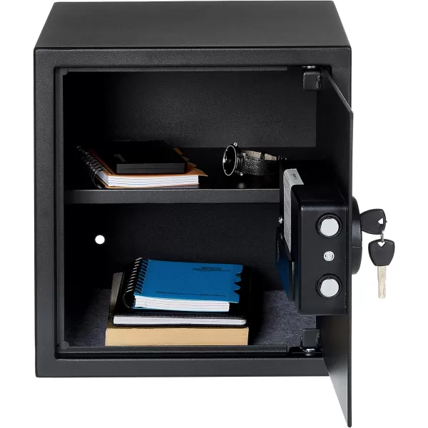 Amazon Basics Steel Home Security Electronic Safe with Programmable Keypad Lock Secure Documents Jewelry Valuables 12 Cubic Feet Black 13W x 13D x 142H12 Cubic Feet Keypad Lock