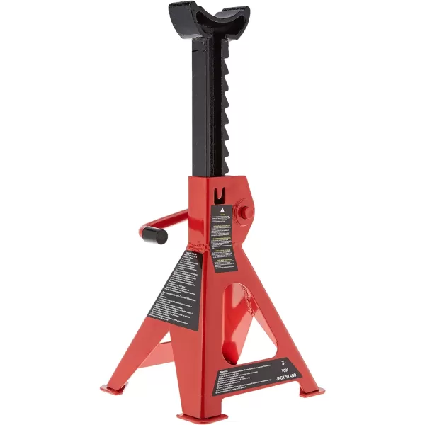 Amazon Basics Steel Jack Auto Stands 3 Ton Capacity 1 Pair Black and Red3 Ton Capacity