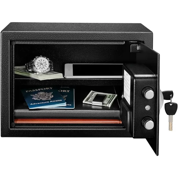 Amazon Basics Steel Security Safe with Programmable Electronic Keypad  Secure Cash Jewelry ID Documents  Black 1 Cubic Feet 1693W x 1457D x 906H05 Cubic Feet