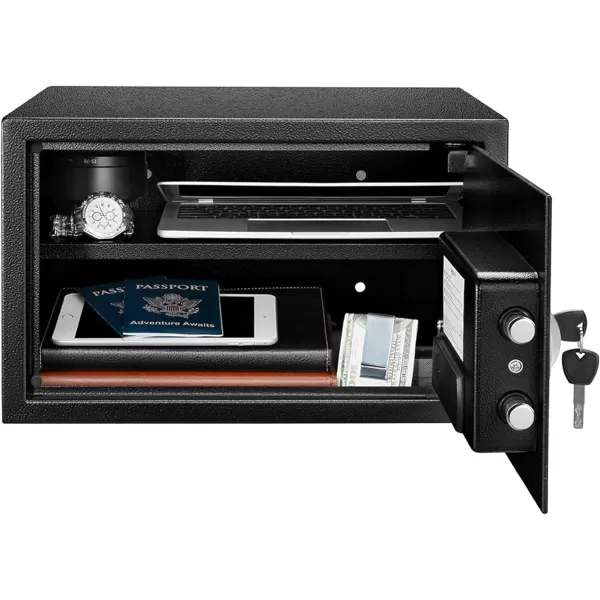 Amazon Basics Steel Security Safe with Programmable Electronic Keypad  Secure Cash Jewelry ID Documents  Black 1 Cubic Feet 1693W x 1457D x 906H12 Cubic Feet