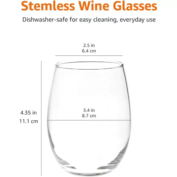 Amazon Basics Stemless Wine Glasses 15 oz Set of 4 ClearAmazon Basics Stemless Wine Glasses 15 oz Set of 4 Clear