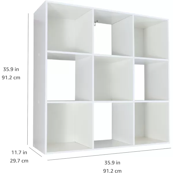 Amazon Basics Storage Cube Shelf Organizer 9Cube WhiteWhite 9 Cubes