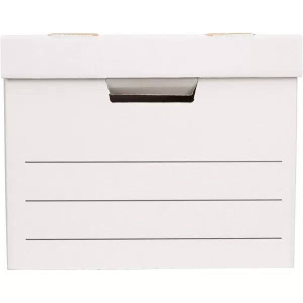 Amazon Basics Storage and Filing Boxes With Lid and Handles LegalLetter Size Basic Duty Pack of 20 White 162 L x 125 W x 105 H12Pack Heavy Duty