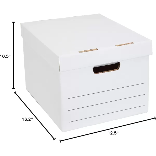 Amazon Basics Storage and Filing Boxes With Lid and Handles LegalLetter Size Basic Duty Pack of 20 White 162 L x 125 W x 105 H12Pack Medium Duty