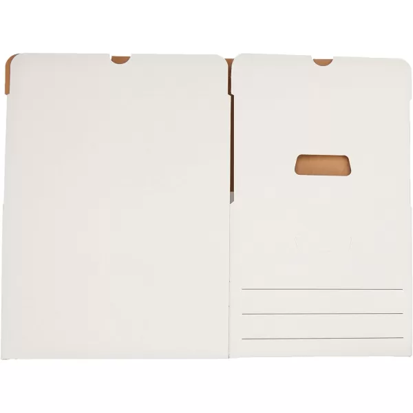 Amazon Basics Storage and Filing Boxes With Lid and Handles LegalLetter Size Basic Duty Pack of 20 White 162 L x 125 W x 105 H12Pack Medium Duty