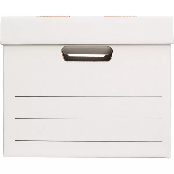 Amazon Basics Storage and Filing Boxes With Lid and Handles LegalLetter Size Basic Duty Pack of 20 White 162 L x 125 W x 105 H12Pack Medium Duty
