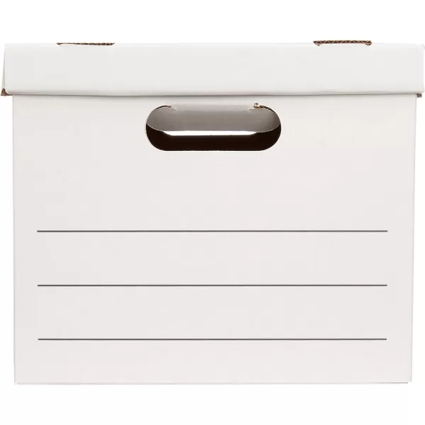 Amazon Basics Storage and Filing Boxes With Lid and Handles LegalLetter Size Basic Duty Pack of 20 White 162 L x 125 W x 105 H20Pack Basic Duty