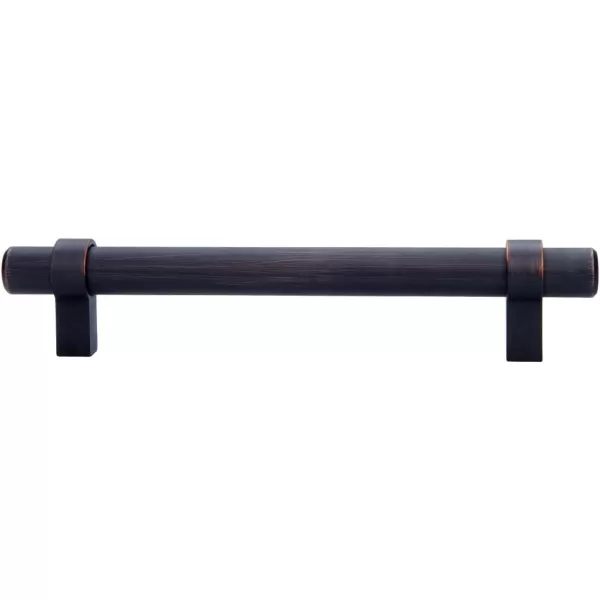 Amazon Basics Straight Bar Cabinet Handle 663inch Length 5inch Hole Center Flat Black 10PackOil Rubbed Bronze Standard Packaging