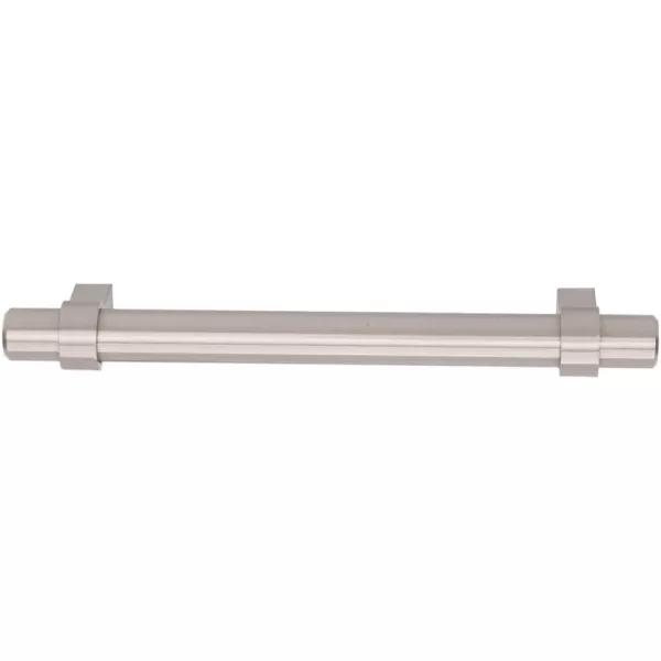 Amazon Basics Straight Bar Cabinet Handle 663inch Length 5inch Hole Center Flat Black 10PackSatin Nickel Standard Packaging